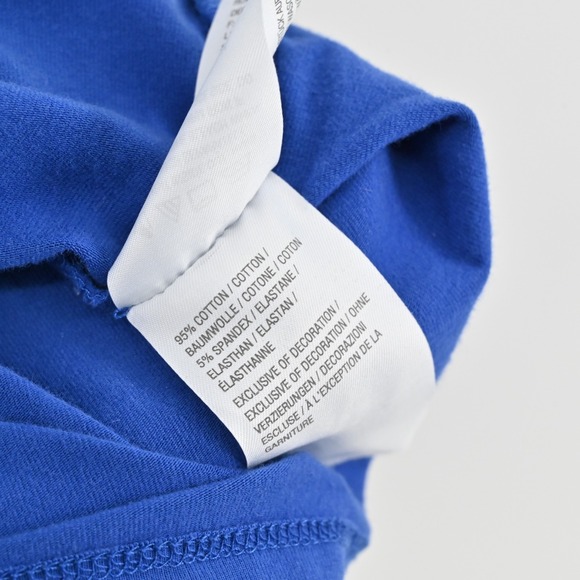 Quacker Factory Womens Lace Sleeve Knit Royal Blue Top Size 3X Faux Pearl Detail - Picture 8 of 11